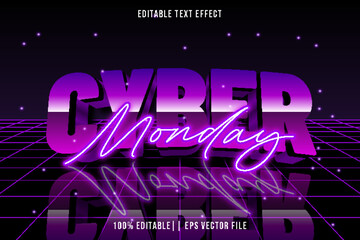Cyber Monday Editable Text Effect 3D Modern Style
