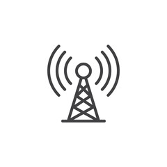 Wireless Network Tower line icon