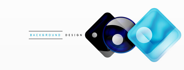 Abstract background design showcasing glossy glass geometric shapes in meticulously crafted vector composition wtih polished and contemporary visual experience