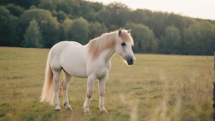 Obraz na płótnie Canvas Adorable Pony in a Meadow