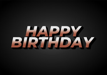 Fototapeta na wymiar Happy birthday. Text effect in 3D look with eye catching color