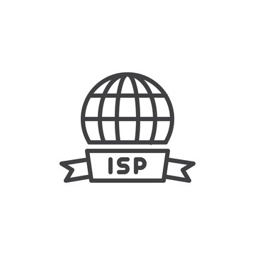 Internet service provider line icon