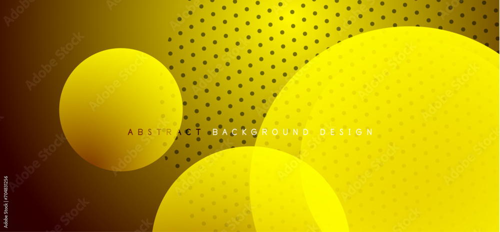 Poster abstract tech circles vector background, technology digital bubbles
