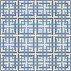 Japanese Square Line Maze Vector Seamless Pattern