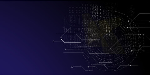 Abstract futuristic circuit high technology business background. Hi-tech digital technology and engineering concept. Wide technology communication. Futuristic design for banner or presentation.