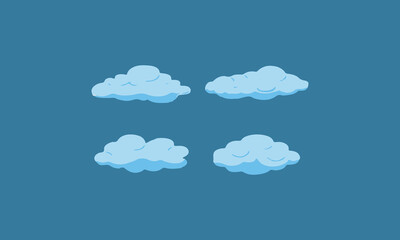 vector illustration of ablue sky with cloud, Clear Sky Over the Ocean