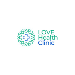 love health clinic logo design concept