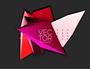 Vector 3d triangles geometric abstract background