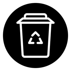 recycle bin glyph icon