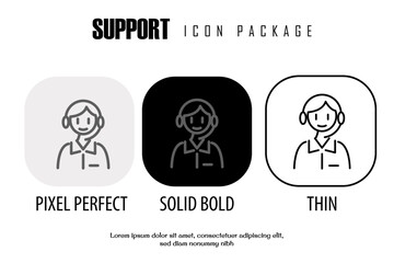 support outline icon in different style vector design pixel perfect
