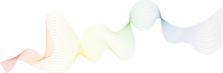 abstract vector illustration of rainbow colored wave lines - vector background