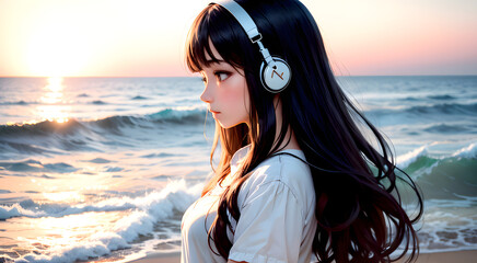 Sonic Serenity: Exploring the Harmonic Elegance of AI-Crafted Portraits Featuring Enchanting Gazes and Musical Reverie in Captivating Female Subjects