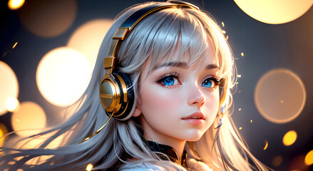 Sonic Serenity: Exploring the Harmonic Elegance of AI-Crafted Portraits Featuring Enchanting Gazes and Musical Reverie in Captivating Female Subjects