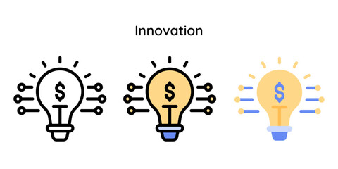 Innovation, idea, creativity, Fintech icon