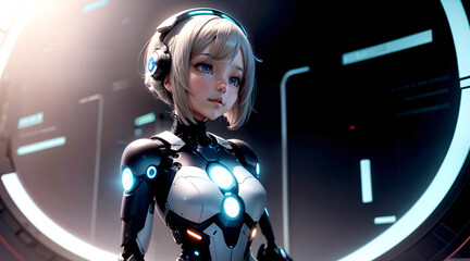 Cyber girls with beautiful Blue eyes