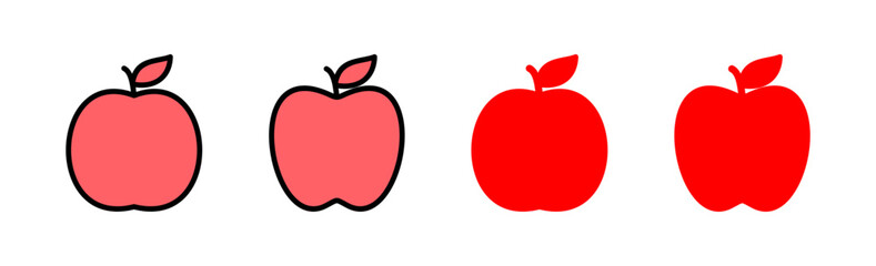 Apple icon set illustration. Apple sign and symbols for web design.