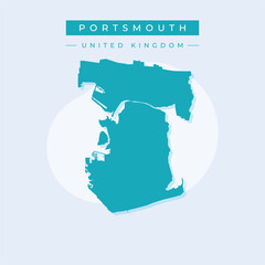 Vector illustration vector of Portsmouth map United Kingdom