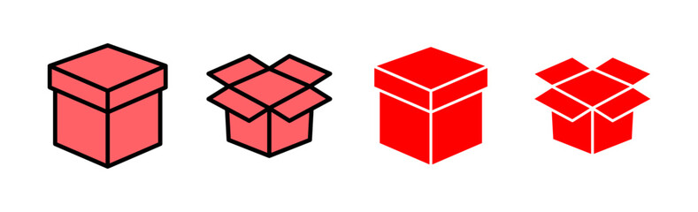 Box icon set illustration. box sign and symbol, parcel, package
