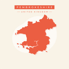 Vector illustration vector of Pembrokeshire map United Kingdom