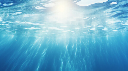 Fototapeta premium Sunlight in water surface from under water view