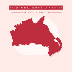 Vector illustration vector of Mid and East Antrim map United Kingdom