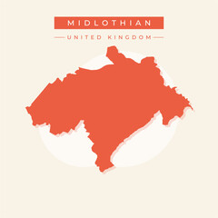 Vector illustration vector of Midlothian map United Kingdom