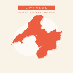 Obraz premium Vector illustration vector of Gwynedd map United Kingdom