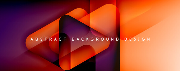 Shadow and Light Triangle Background. Dynamic Geometric Template. Glass Transparent Triangles