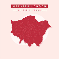 Vector illustration vector of Greater London map United Kingdom