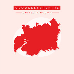 Vector illustration vector of Gloucestershire map United Kingdom