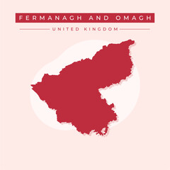 Vector illustration vector of Fermanagh and Omagh map United Kingdom