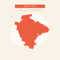 Obraz premium Vector illustration vector of Devon map United Kingdom