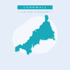 Vector illustration vector of Cornwall map United Kingdom