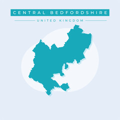 Vector illustration vector of Central Bedfordshire map United Kingdom