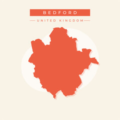 Vector illustration vector of Bedford map United Kingdom