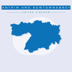 Vector illustration vector of Antrim and Newtownabbey map United Kingdom
