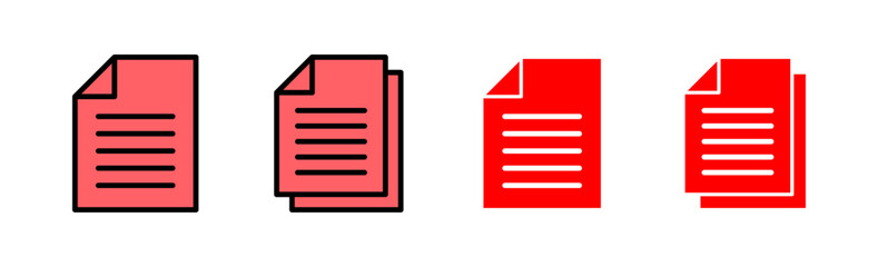 Document icon set illustration. Paper sign and symbol. File Icon
