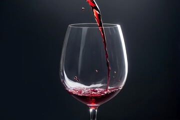 red wine pouring into glass
