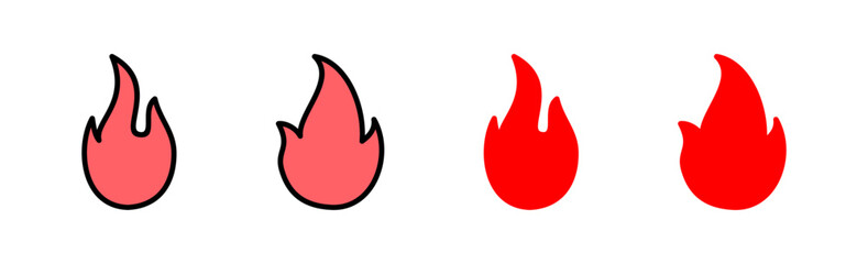 Fire icon set illustration. fire sign and symbol