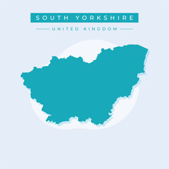 Vector illustration vector of South Yorkshire map United Kingdom
