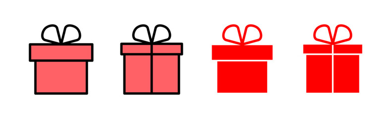Gift icon set illustration. gift sign and symbol. birthday gift