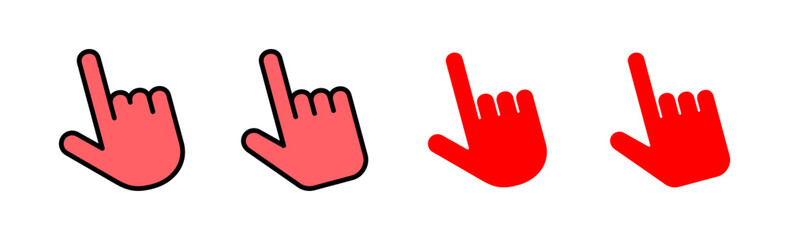 Hand cursor icon set illustration. cursor sign and symbol. hand cursor icon clik