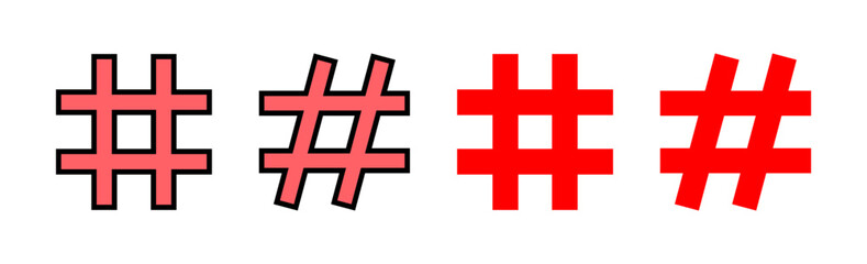 Hashtag icon set illustration. hashtag sign and symbol