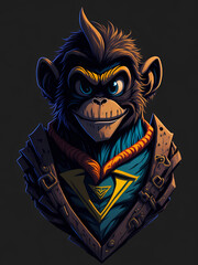 Fototapeta premium design art monkey style watercolor