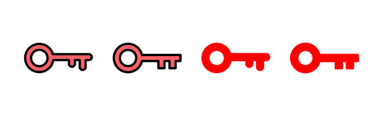 Key icon set illustration. Key sign and symbol.