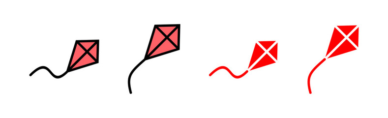 Kite icon set illustration. kite sign and symbol