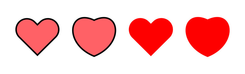 Love icon set illustration. Heart sign and symbol. Like icon vector.