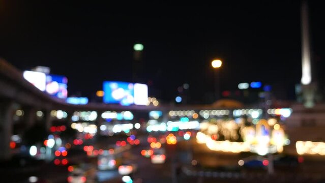 Blurred motion of night traffic