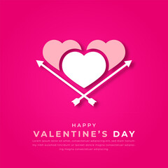 Happy Valentine Day Paper cut style Vector Design Illustration for Background, Poster, Banner, Advertising, Greeting Card