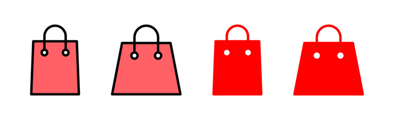 Shopping bag icon set illustration. shopping sign and symbol